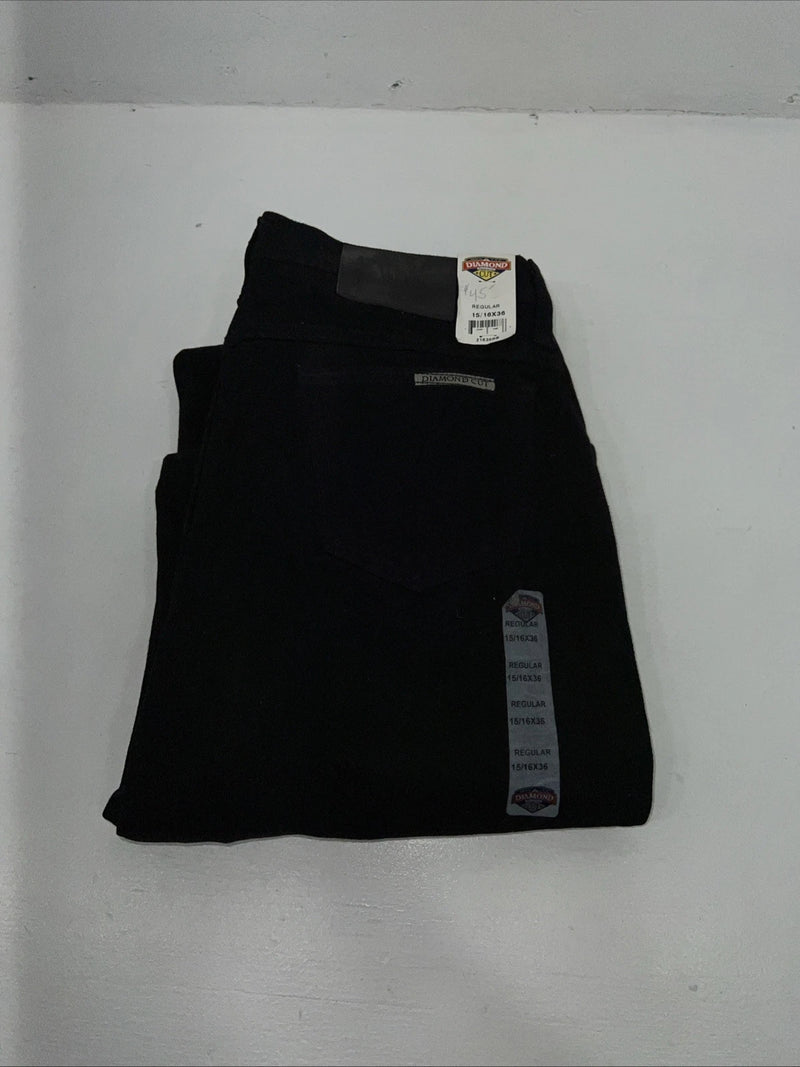 New Women’s Black Diamond Cut Regular Fit Denim Jeans. 15/16x36 N-10