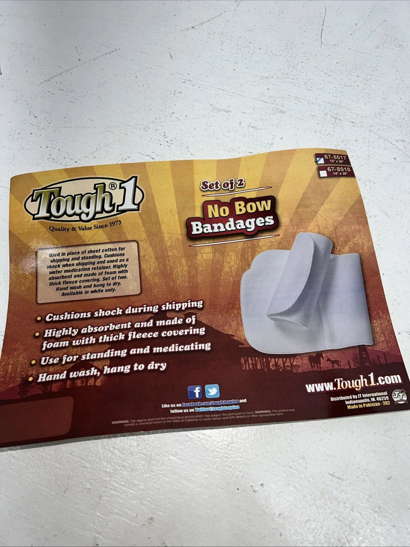 New White Tough 1 No Bow Bandages 12” X 30” #67-8017 B-500