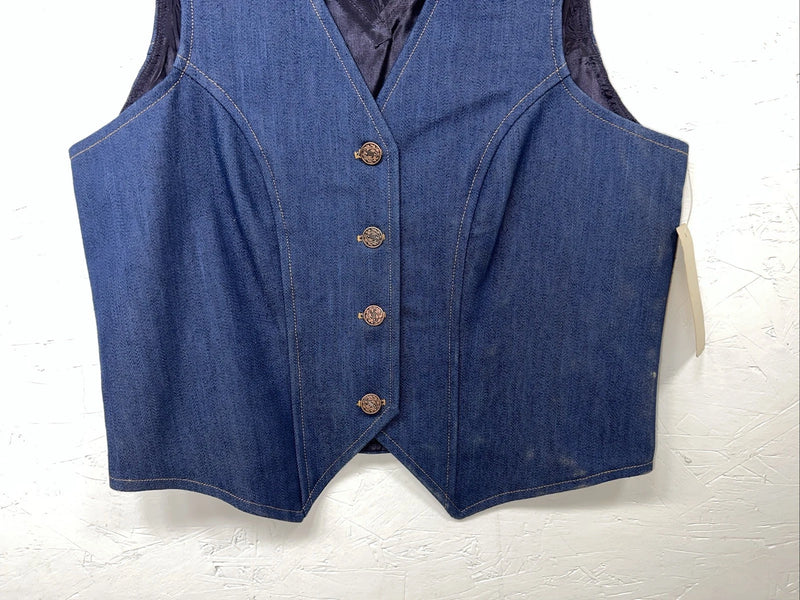 New Dickson Jenkins Blue Denim Vest Medium #7080 UU-38