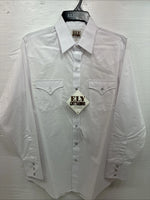 New Men’s ELY Cattleman Western White Long Sleeve Pearl Snap 16 Large V-48