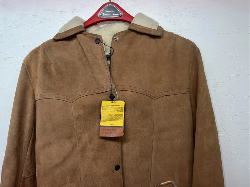 New Women’s SIMCO Brown Leather Wool Jacket 10 #6295 HH-601