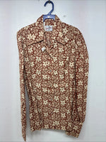New Women’s Tem Tex Floral Design Long Sleeve Pearl Snap Size 32 MM-83