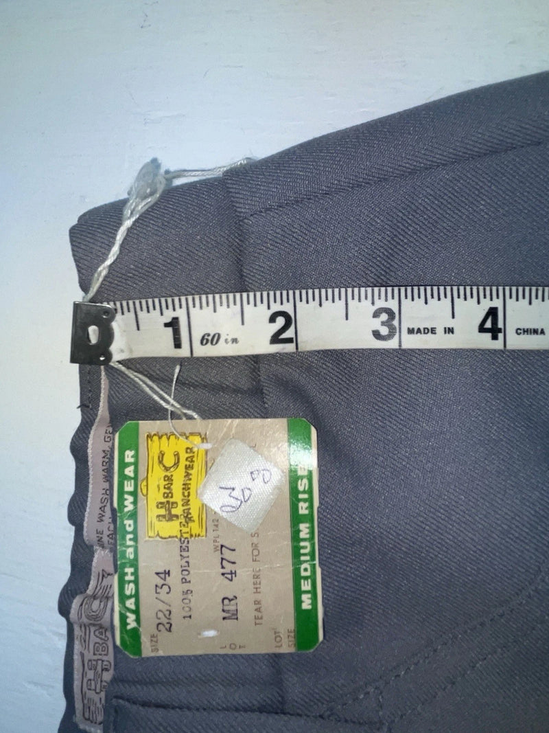New Vintage Gray H Bar C Polyester Pants #MR477 ZZ-29