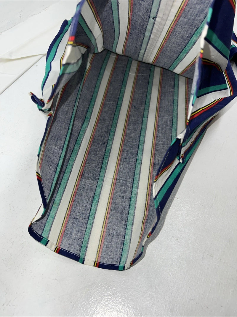 New Men’s Multicolor Strip Mine&Bills Long Sleeve Button Up Shirt. M P-49