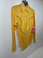 New Women’s Panhandle Slim Yellow Long Sleeve Button Up Small KK-69