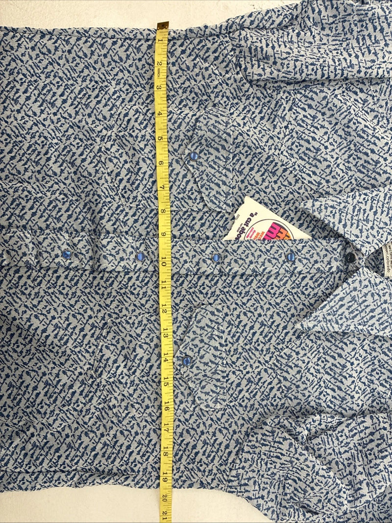 New Men’s Miller Blue Deigned Long Sleeve Pearl Snap 15.5 Medium II-103