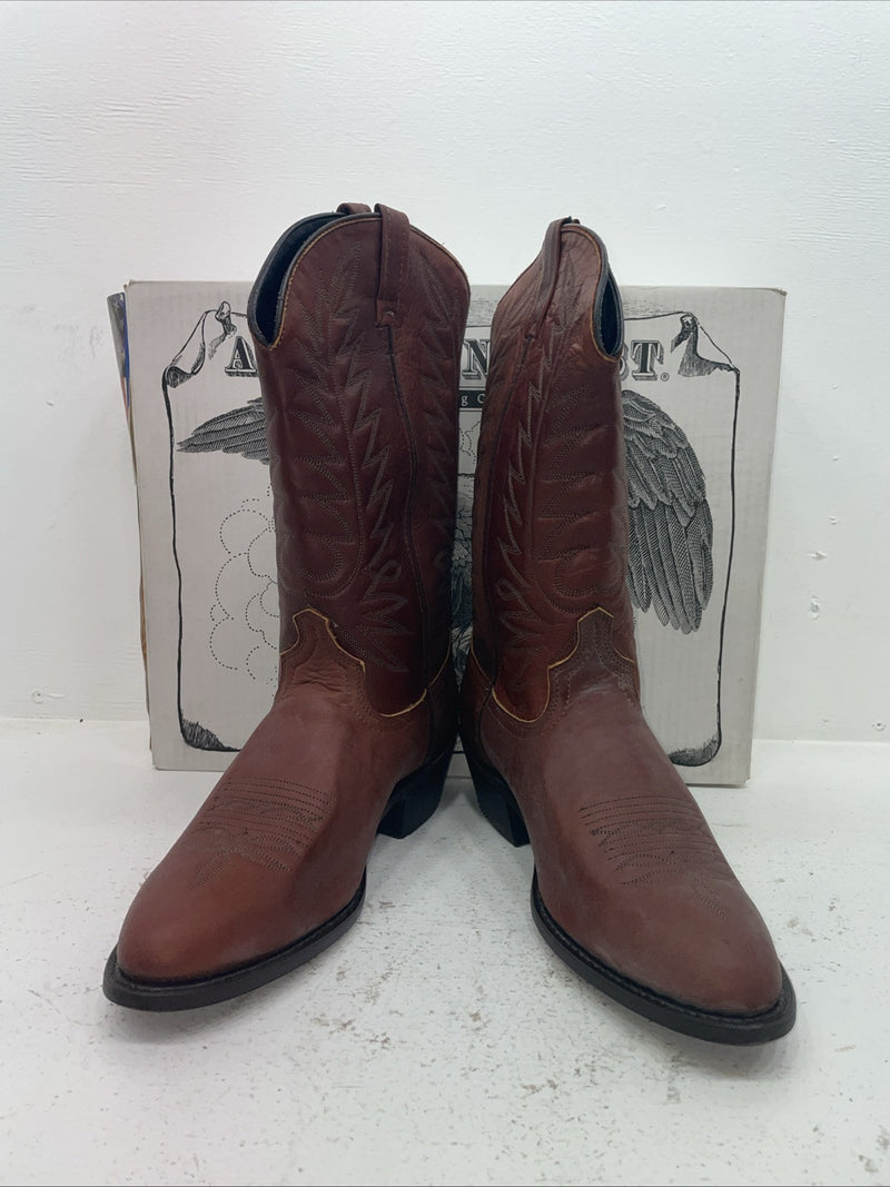 New Men’s Brown American West Cowboy Boots. 68373 11 E W. 8-99