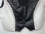 New Women’s 1849 Authentic Ranchwear Black White Western Vest XL #2929 UU-35