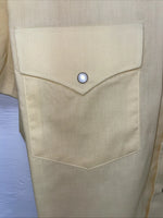 New Men’s White Horse Yellow Short Sleeve Pearl Snap Medium B-92