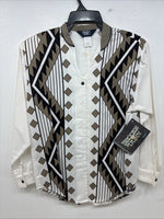 New Women’s Brooks & Dunn Tan Designed Long Sleeve Button Up XS MM-114