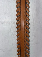 New Brown Genuine Leather Circle Y Weaved 30” Belt #8388 JJ-155