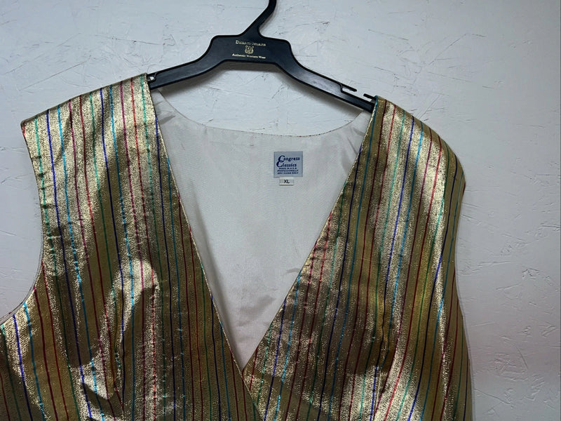 New Women’s Congress Classics Gold Rainbow Strip Vest #02013 XL WW-41