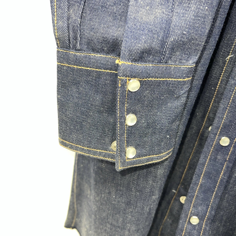 New Men’s Champion Western Blue Jean Long Sleeve Pearl Snap Small B-52