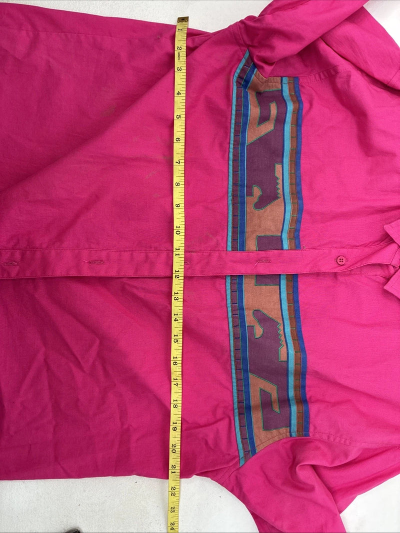 New Women’s Pink Design Long Sleeve Button Up XL TT-3