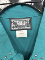 New Women’s Roughrider Blue Long Sleeve Button Up Size Large TT-133