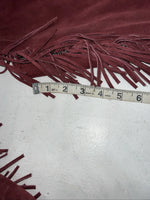 New Burgundy Congress Leather Show Chaps With Fringe Adjustable Waist 42” L N-41