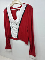 New Women’s Cowboy Threads Red White Long Sleeve Button Up Size Large TT-82
