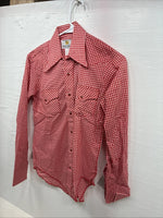 New Kids Dickson Jenkins Red Checker Long Sleeve Pearl Snap Size 16 CC-91