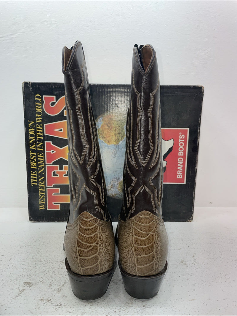 New Men’s Brown Texas Brand Cowboy Boots. 5041 10.5 10 1/2 E E. 7-98