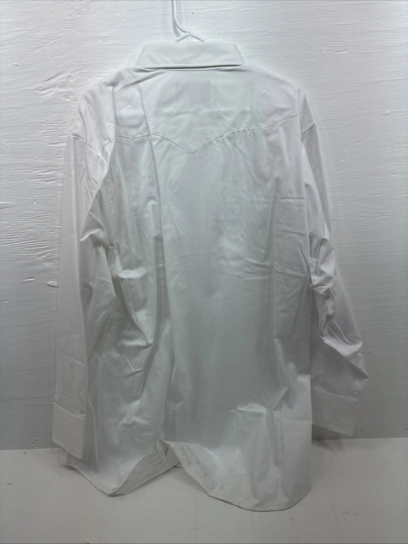 New Men’s Panhandle White Long Sleeve Button Up 18 2XL F-59