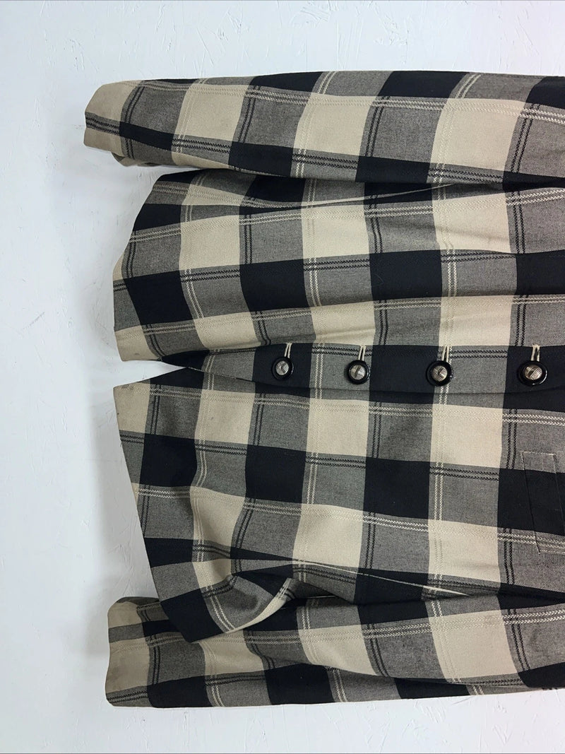 New Women’s Atrium Tan Plaid Jacket 14w H-608
