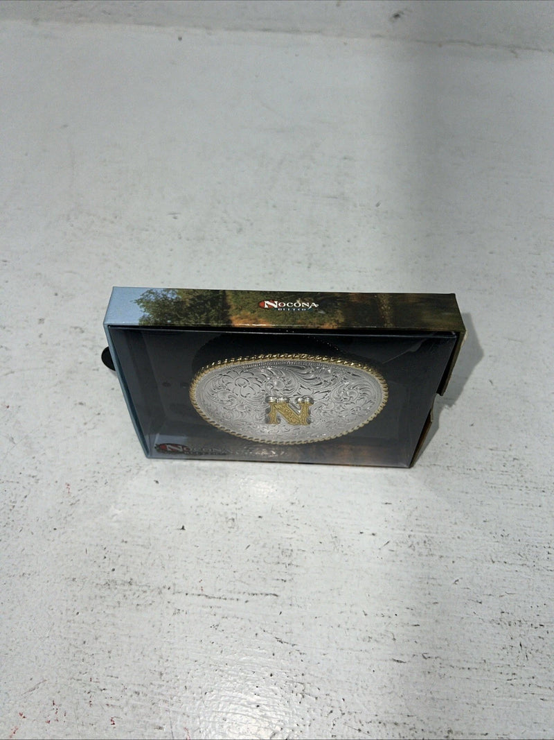 New Women’s Nocona Silver Gold “N” Belt Buckle. 37572-N A-110
