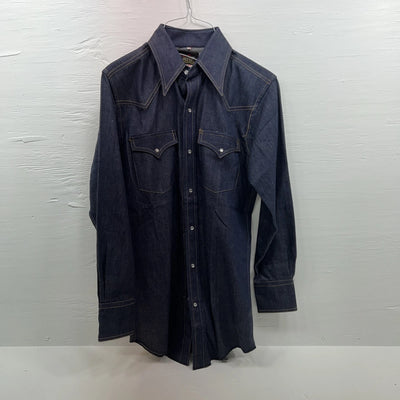 New Men’s Champion Western Blue Jean Long Sleeve Pearl Snap Small B-52