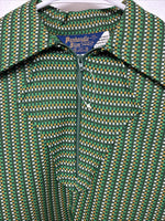 New Women’s Panhandle Slim Green Design Long Sleeve Half Zip Size 12 TT-61