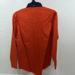 New Men’s Wrangler Orange Long Sleeve Button Up Small B-55