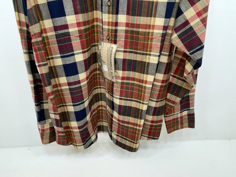 New Men’s Colored Plaid Panhandle Slim Long Sleeve Button Up Shirt L 3B-119