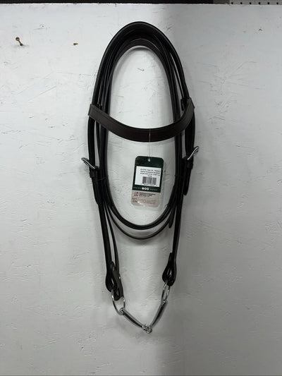 New Leather Tough 1 Western Browband Headstall W/ Split Reins And Bit Large S-73