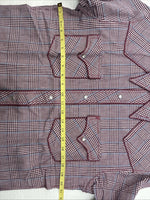 New Men’s Champion Western Red Plaid Long Sleeve Pearl Snap 15 Medium AA-64