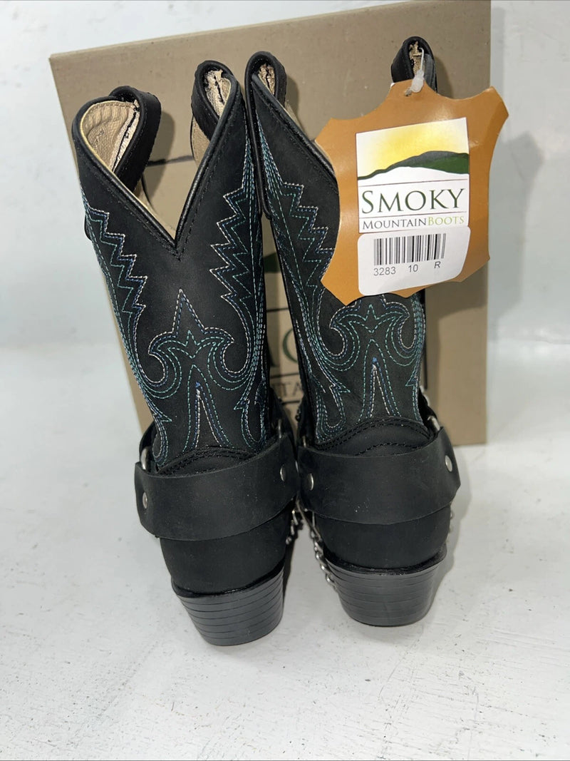 New Children’s Black Smoky Mountain Cowboy Boots. 3283 C. 10 D. 24-45