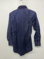 New Men’s Karman Western Wear Denim Pearl Snap Shirt. 14.5 x 32 Small A-169