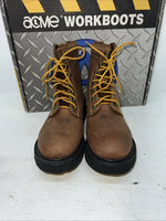 New Women’s Brown Lace Up Acme Work Boots. 08070 7.5 7 1/2 M. 17-84