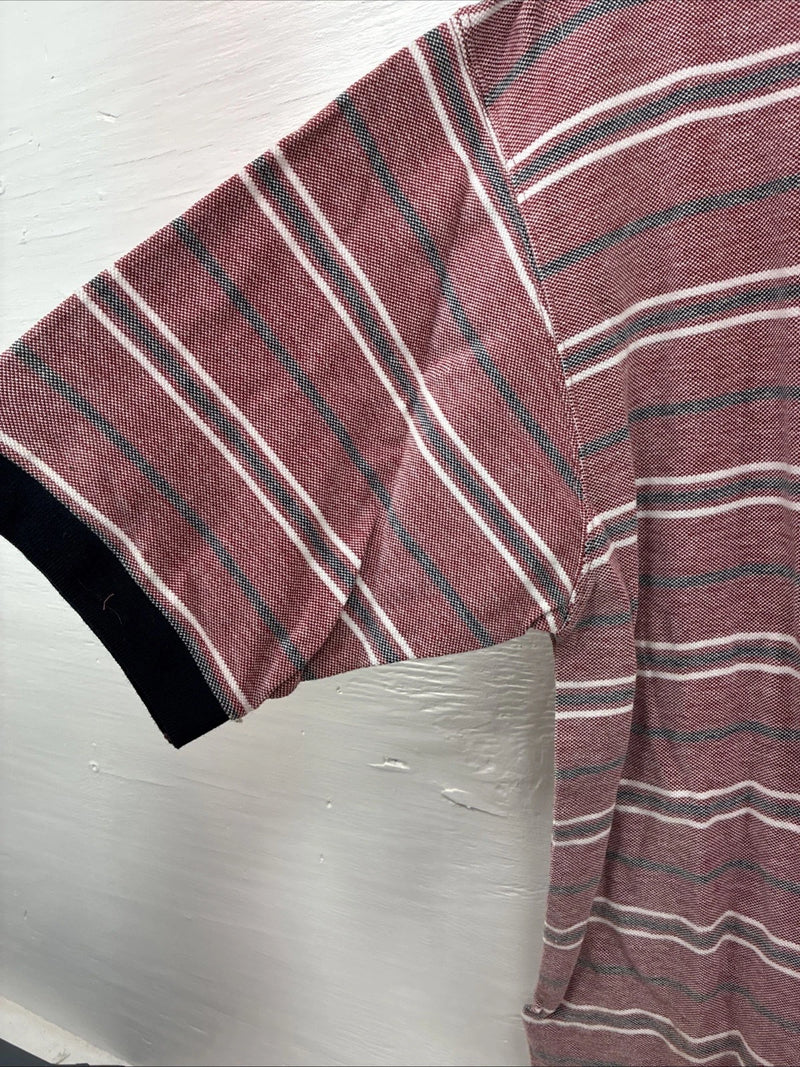 New Men’s Wrangler Pink Stripe Short Sleeve Polo Shirt Large DD-10