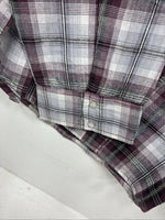 New Women’s Cumberland Purple Plaid Long Sleeve Pearl Snap 3XL GG-33
