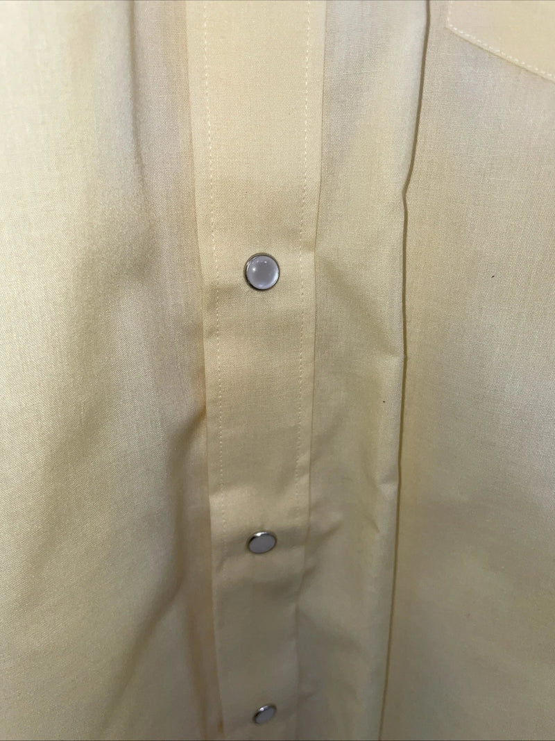 New Men’s White Horse Yellow Short Sleeve Pearl Snap Medium B-92