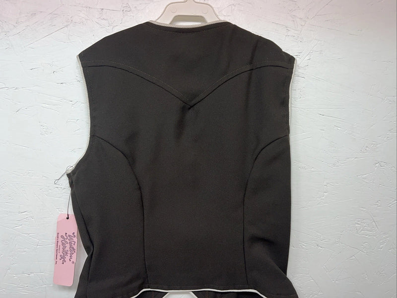 New Women’s Brown Western Heritage Western Show Vest 12 #54708 E-610