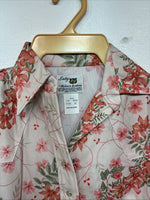 New Women’s Dickson Jenkins Pink Floral Long Sleeve Pearl Snap Size 32 MM-56
