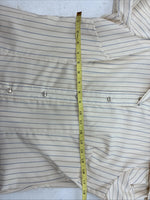 New Women’s H Bar C Yellow Stripe Long Sleeve Pearl Snap Size 36 TT-122