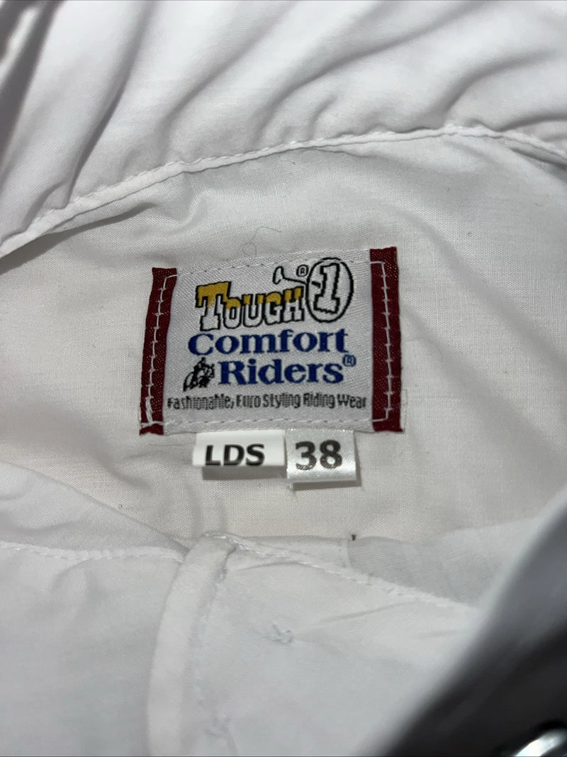 New Women’s White Tough 1 Comfort Riders Shirt Sleeve Riding Shirt. 38 D-41 
