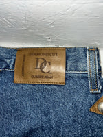 New Women’s Diamond Cut Gusset Regular Fit Leather Denim Jeans. 15/16x36 L-17