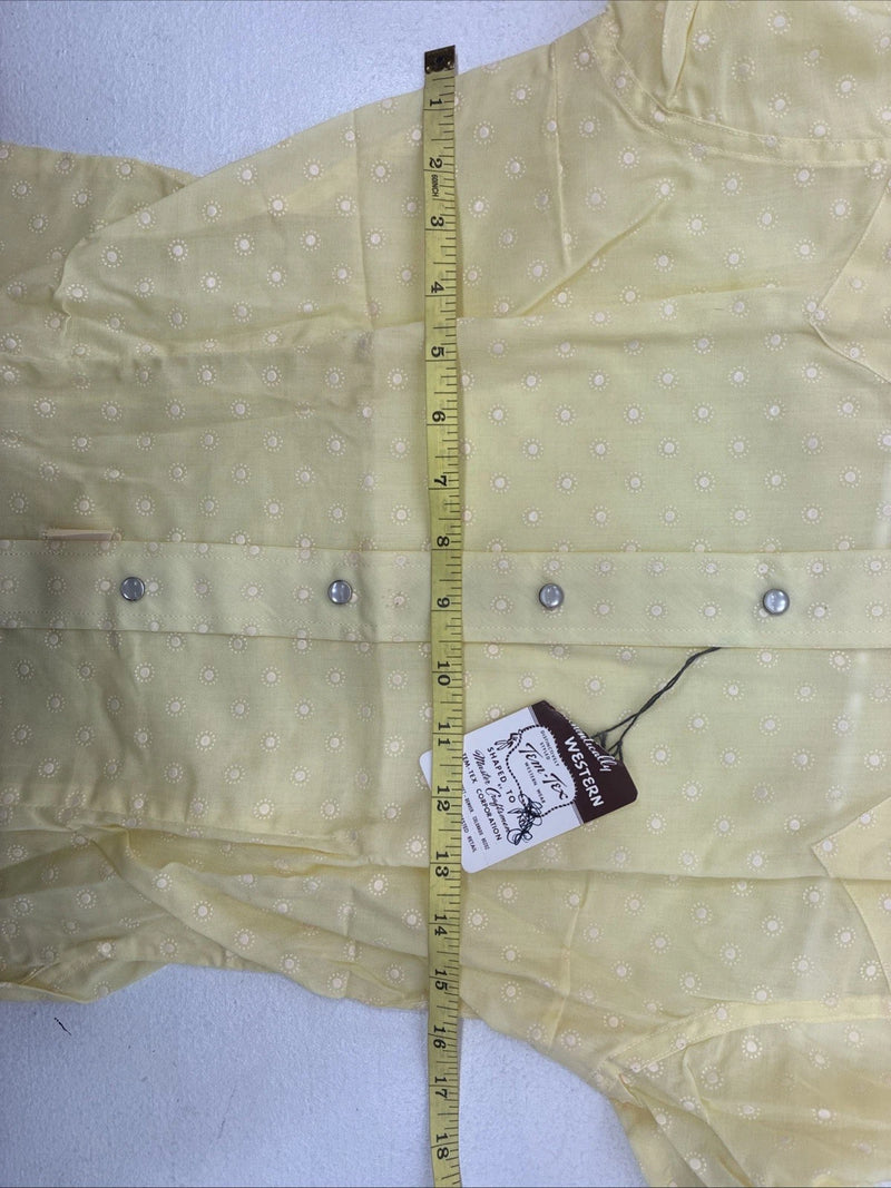 New Women’s Tem Tex Yellow Long Sleeve Pearl Snap Size 12 KK-22