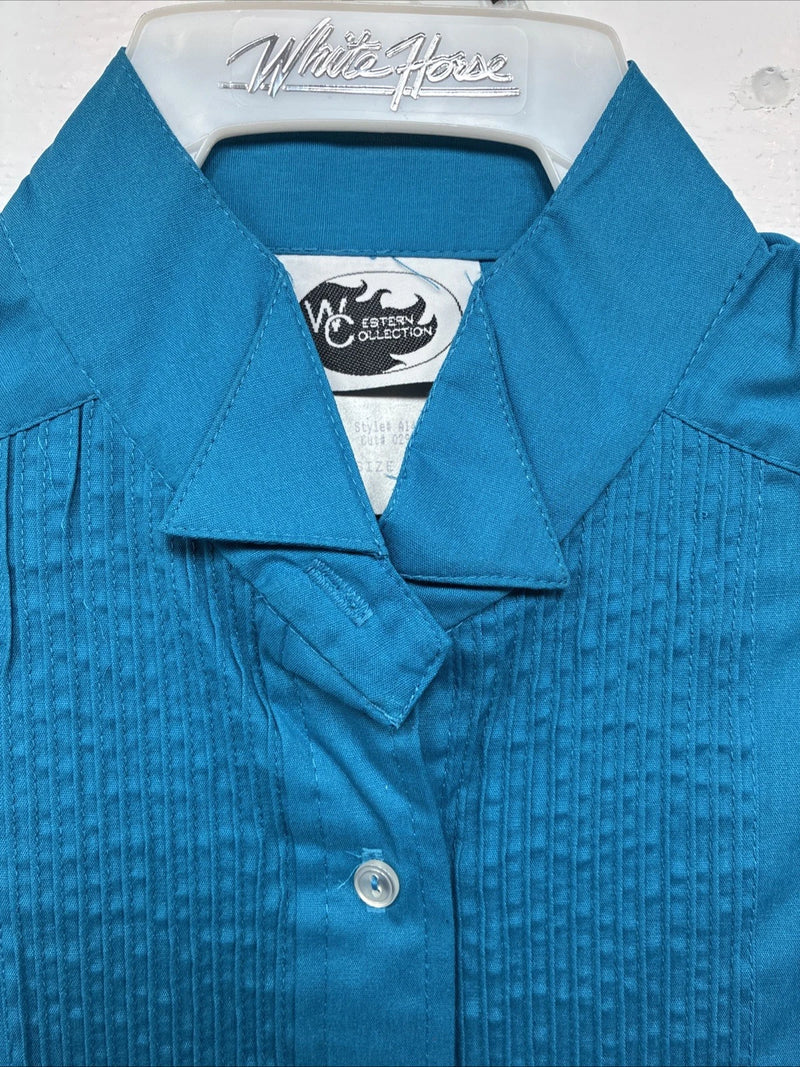New Western Collection Blue Long Sleeve Button Up English Shirt Size 16 II-34