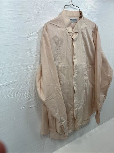 New Wayne Scott Tan Long Sleeve Button Up English Shirt XL X-78