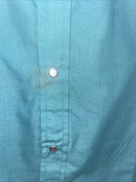 New Men’s ELY Cattleman Teal Long Sleeve Pearl 15.5 X 34 Medium B-103
