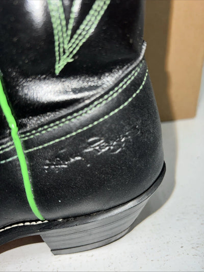 New Women’s Black And Green Kenny Rodger’s Cowboy Boots. 40314 6 M. 19-49