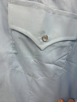 New Men’s Champion Western Blue Embroidered Long Sleeve Pearl Snap Medium K-81