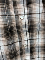 New Men’s ELY Cattleman Brown Plaid Long Sleeve Pearl Snap XL O-42